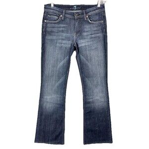7 For All Mankind Women 31 Jeans Flynt Bootcut Dark Wash Stretch Denim Classic
